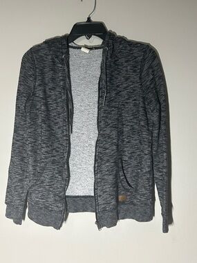Roxy Heathered Dark Gray Zip-Up Hoodie